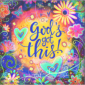 神のフローラ得インスピレーションカラフルステッカー シール (正面)