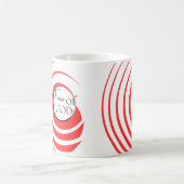 神のマグカップの恩恵 – 赤と白の渦巻き コーヒーマグカップ (中央)