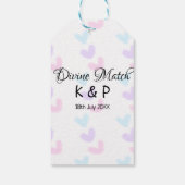 神のマッチにカップル名を入れたハート柄 ギフトタグ (裏面)