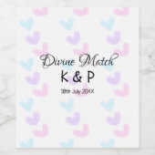 神のマッチを追加 カップル名 レター ハートパターン ワインラベル (シングルラベル)