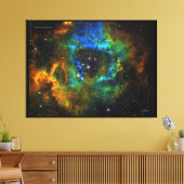 神のリングや輪- Rosette Nebula - Distinguished Canva キャンバスプリント (インサイチュ (リビング))