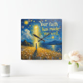 神のロ来マの言葉を聞くことによる信仰10: スクエア壁時計 (ホーム)