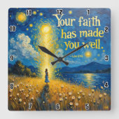 神のロ来マの言葉を聞くことによる信仰10: スクエア壁時計 (正面)