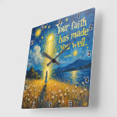 神のロ来マの言葉を聞くことによる信仰10: スクエア壁時計 (傾斜)