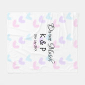 神の一致を追加カップル名の文字のハートパターン フリースブランケット (正面(横))