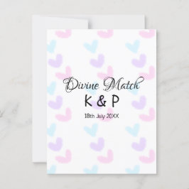 神の一致を追加カップル名の文字のハートパターン ポストカード