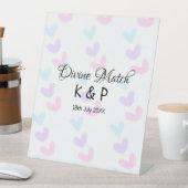 神の一致を追加カップル名の文字のハートパターン 台座サイン (インサイチュ)