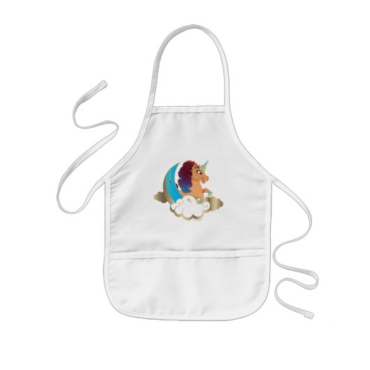 神の一角 | 月と雲 子供用エプロン (正面)