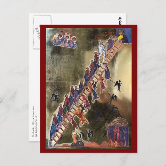 神の上のアイコンのラダー ポストカード (正面/裏面)