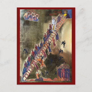 神の上のアイコンのラダー ポストカード