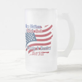 神の下にあるアメリカの一つの国 フロストグラスビールジョッキ