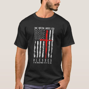神の下に賛美ある愛国的なキリスト教国家 Tシャツ