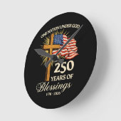 神の下のひとつの国 250年間の祝福 ラウンド壁時計 (傾斜)