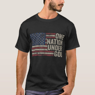 神の下の一つの国家クリスチャン米国ヴィンテージアメリカ Tシャツ