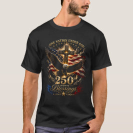 神の下の一つの国家 アメリカ国旗 十字架 ワシ Tシャツ