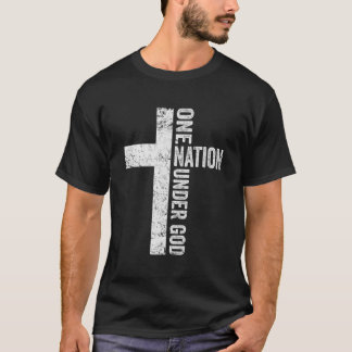 神の下の一つの国 – クリスチャン・クロス・アメリカン・fl tシャツ