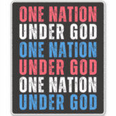 神の下の一つの国 – 独立記念日ステッカー シール (正面)
