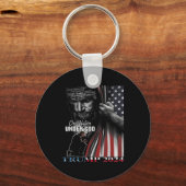神の下の国トランプ2024神アメリカ国旗1 キーホルダー (正面)