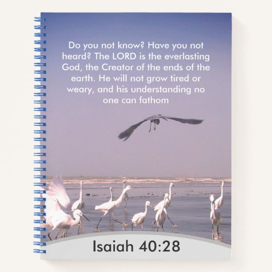 神の不可思議な理解：イザヤ書第40章28節 ノートブック (正面)