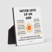 神の与えクリスチャンに決して頼らない フォトプラーク (正面)