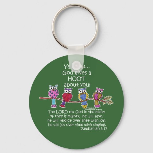 神の与えフクロウ キーホルダー (正面)