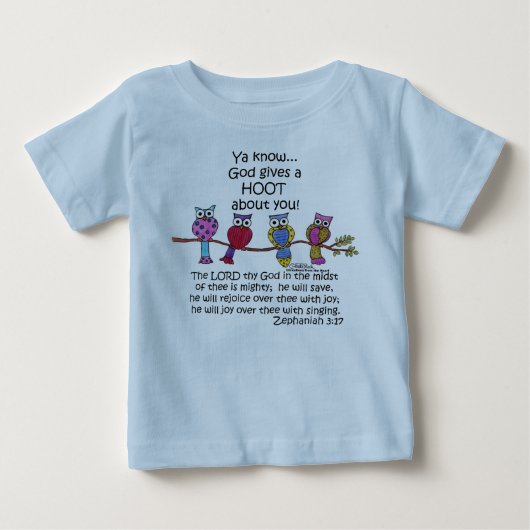 神の与えフクロウ ベビーTシャツ (正面)