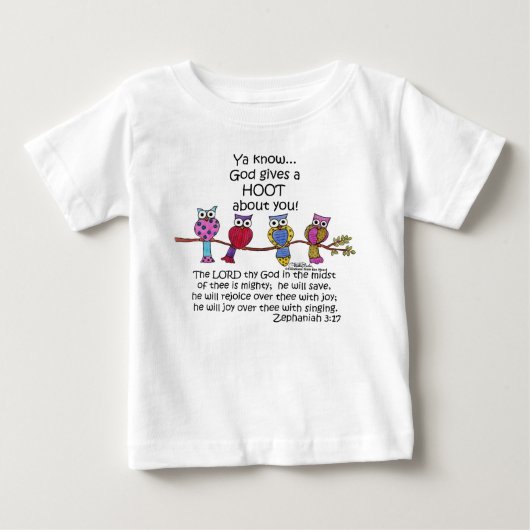 神の与えフクロウ ベビーTシャツ (正面)