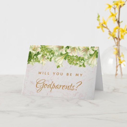 神の両親の提案フローラリリーマーブルカード カード (黄色い花)