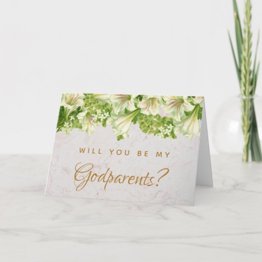 神の両親の提案フローラリリーマーブルカード カード (正面)