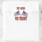 神の中で我々はクロスフラッグステッカーを信じる ラウンドシール (バッグ)