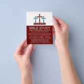 神の中で我々は信じる，十字架，キリスト教の聖書のクラス チラシ (手)