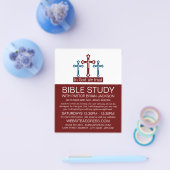 神の中で我々は信じる，十字架，キリスト教の聖書のクラス チラシ (シングル)