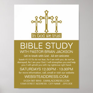 神の中で我々は信じる，十字架，キリスト教の聖書のクラス ポスター