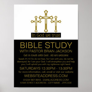 神の中で我々は信じる，十字架，キリスト教の聖書のクラス ポスター