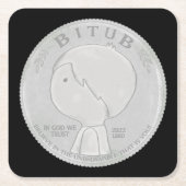 神の中で我々は信頼する スクエアペーパーコースター (正面)