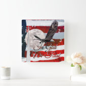 神の中で我々は壁の時計を信頼 スクエア壁時計 (ホーム)