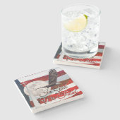 神の中で我々は石コースターを信頼する ストーンコースター (横)