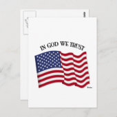 神の中で我々は米国の旗と信頼する ポストカード (正面/裏面)