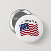 神の中で我々は米国の旗と信頼する 缶バッジ (正面&裏面)