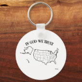 神の中で我々は米国の輪郭を信頼する キーホルダー (正面)