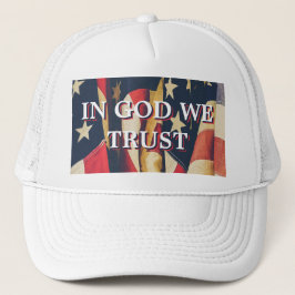 神の中で我々は米国国旗の白を信頼  キャップ