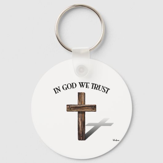 神の中で我々は険しい十字架で信頼する キーホルダー (正面)