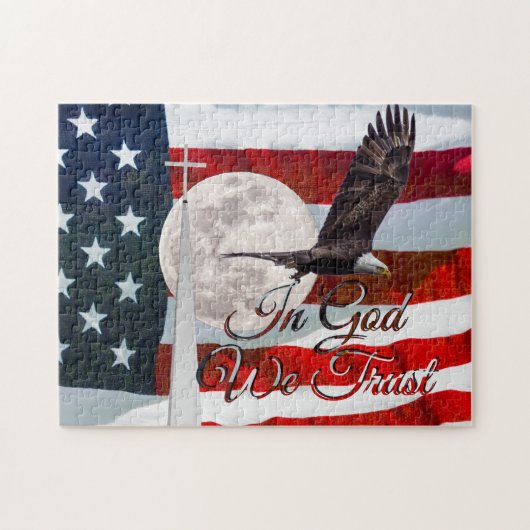 神の中で私たちはジグソーパズルを信頼 ジグソーパズル (横)