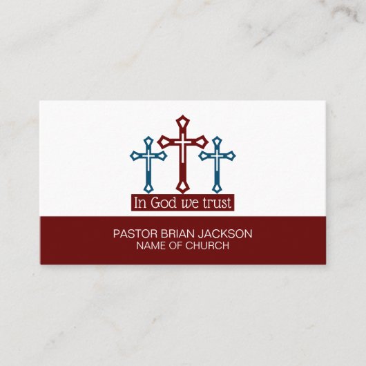 神の中で私たちは信じる,十字架,キリスト教,宗教 名刺 (正面)