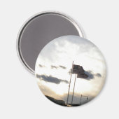 神の中で私たちは信頼する – アメリカ国旗（日没）磁石 マグネット (正面/裏面)