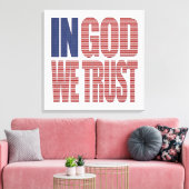 神の中で私たちは星とストライプを信頼する米国クリスチャン キャンバスプリント (インサイチュ (リビング))