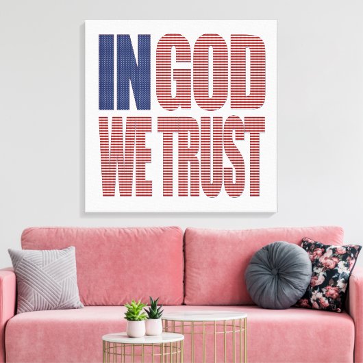 神の中で私たちは星とストライプを信頼する米国クリスチャン キャンバスプリント (インサイチュ (リビング))