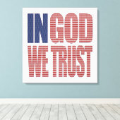 神の中で私たちは星とストライプを信頼する米国クリスチャン キャンバスプリント (インサイチュ (ウッドフロア))