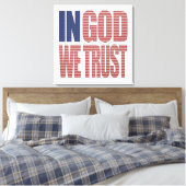 神の中で私たちは星とストライプを信頼する米国クリスチャン キャンバスプリント (インサイチュ (寝室))