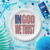 神の中で私たちは星とストライプを信頼文字 ペーパープレート (パーティー)